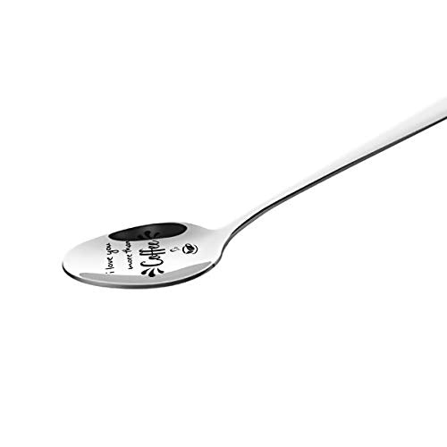 Funny Coffee Spoon Engraved - I Love You More Than Coffee Spoon For Women Men Coffee Lover - Best For Girlfriend Wife Husband Boyfriend - Perfect For Valentine/Anniversary/Christmas
