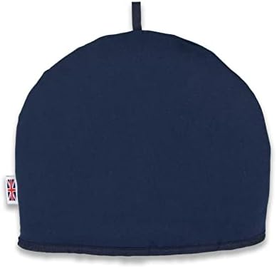 Large Tea Cozy For Teapot Insulated - Oxford Navy - Thermal 100% Cotton Extra Thick Wadding - Made In England, UK - Tea Cozies Covers Fit 1 To 6 Cup Neutral Kitchen Textiles Range