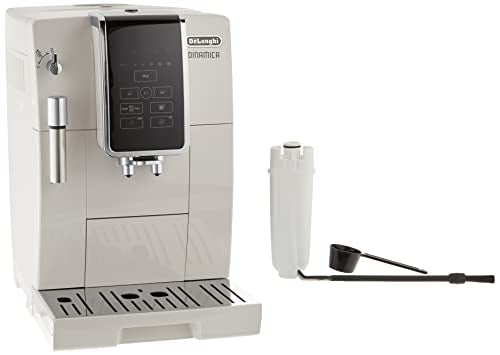 De'Longhi ECAM35020W Dinamica Automatic Coffee & Espresso Machine Iced-Coffee, Burr Grinder + Descaling Solution