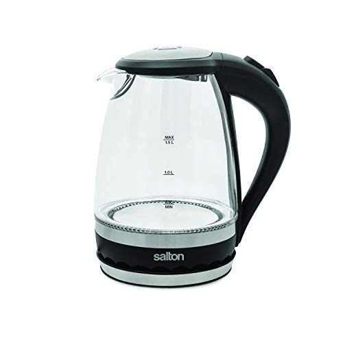 Cordless Electric Compact Glass Kettle, Water Boiler And Tea Heater, Soft Blue Illumination, 1.5 Liter/Quart With Automatic Shut-Off And Boil-Dry Protection, 1100 Watts (GK1831)