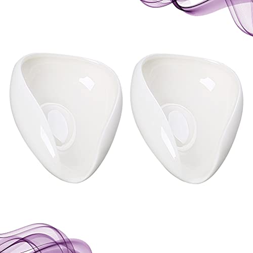 Tea Making Vessel 2pcs Mini Ceramic Scoop Loose Leaf Tea Scoop Bath Salt Spoon Small Round Teaspoons Coffee Tablespoon For Salt Coffee Powder Tea Chinese Tea Vessel