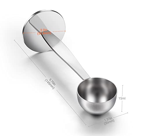 Two-in-One Stainless Steel Coffee Scoop Tamping Dual-Purpose Coffee Spoon Powder Hammer Tamper Multi Function Spoon Holder Coffee Tools For Measuring And Tamping
