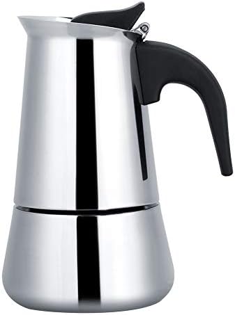 Portable Stainless Steel Coffee Pot Moka Espresso Maker Mocha Pot Ideal For Home, Camping & Travel(100ml)