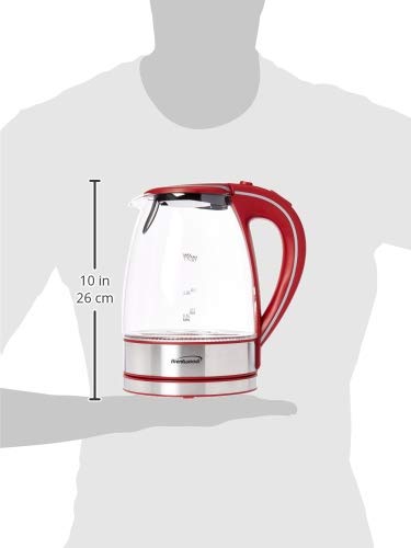 Appliances KT-1900R Tempered Glass Tea Kettles, 1.7-Liter, Red