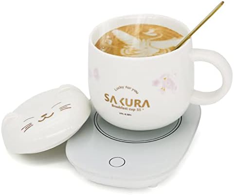 Coffee Warmer With Mug - Cute Coffee Cups Cat Mug Cup Warmer Mug Warmer For Desk Coffee Cup For Women Smart Coffee Mug Warmer Coffee Mug Warmer Is The Gift With Gift Box Pink