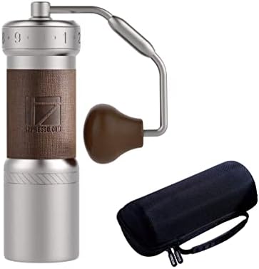 K-Ultra Manual Coffee Grinder Iron Gray With Assembly Consistency Grind Stainless Steel Conical Burr, Foldable Handle, Numerical External Adjustable Setting, All-Round Grinder