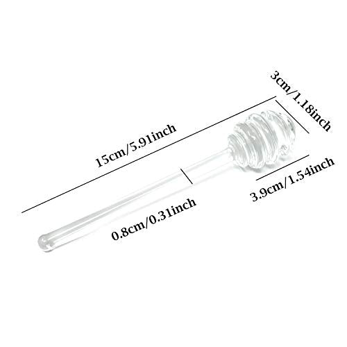 Onbay 1PCS Glass Honey Jam Syrup Dipper Stick Honey Spoon Dipper For Honey Pot Jar(6 Inch)