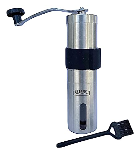 Manual Coffee Grinder - Stainless Steel Conical Ceramic Burr Coffee Bean Grinder For Espresso And French Press - Portable For Travel And Camping - Adjustable Hand Crank For Precision Or Coarse Grind
