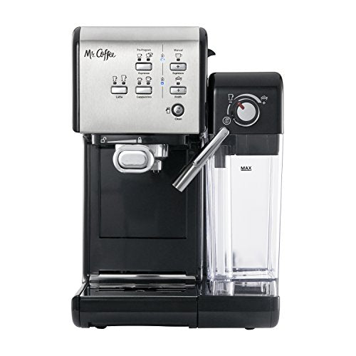 Mr. Coffee® Espresso And Cappuccino Machine, Programmable Coffee Maker With Automatic Milk Frother And 19-Bar Pump, Stainless Steel