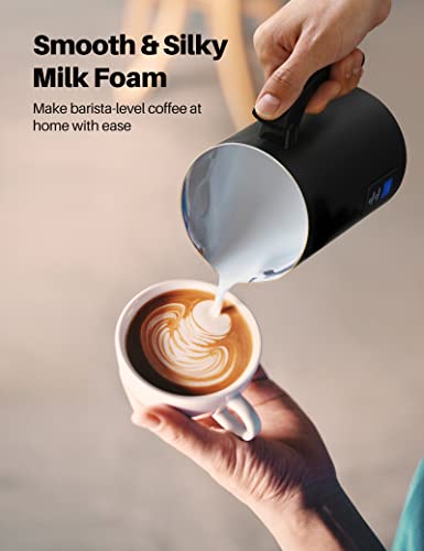 Milk Frother,Electric Foam Maker Stainless Steel Milk Steamer With Hot&Cold Milk Functionality Automatic Foam Electric Milk Warmer Silent Operation For Coffee, Latte, Hot Chocolates, Cappuccino