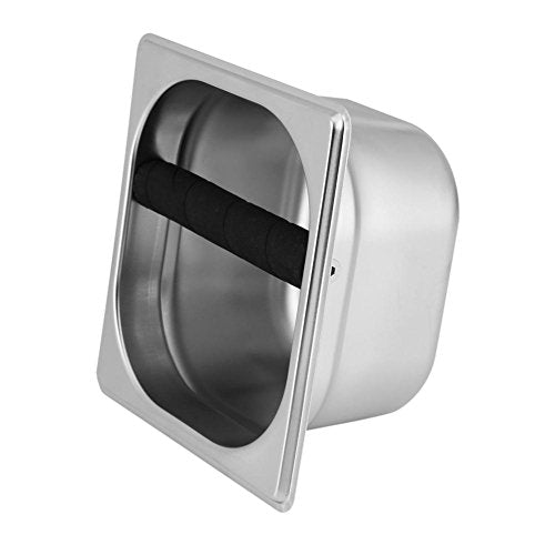 Coffee Knock Box, Stainless Steel Espresso Box Container Dump Bin Grind Waste Bin With Rubber Bar For Coffee Machine(S)