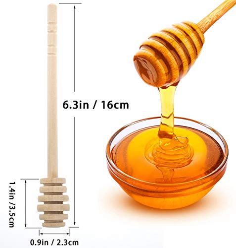 GIYOMI Wooden Honey Dipper Stick For Honey Jar Dispense Drizzle Honey,2 Pcs 6.3 Inch / 16cm Honey Dippers Sticks-Honeycomb Stick-Wooden Honey Spoon