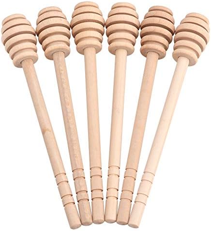 Honey Dipper Sticks, 50Pcs/set Household Wooden Mini Jam Honey Dipper Jar Dispensing Collecting Stirring Rod Stick(15cm / 5.9inch)