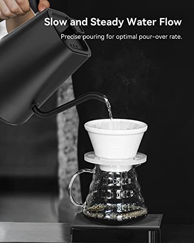 Gooseneck Electric Kettle Temperature Control,0.9L GooseneckElectric Kettles 1200W Rapid Heating Auto Shutoff Anti-dry Protection Hot Water Kettle Electric