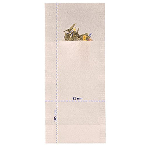 Disposable Paper Tea Filter Bags For Loose Tea, Brown, Large, 100 Count