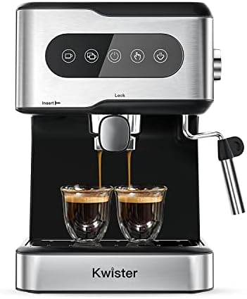 Espresso Machine 20 Bar Espresso Coffee Maker Cappuccino Machine With Milk Frother, Coffee Machine With Digital Touch Panel, 50 OZ Removable Water Tank, Stainless Steel