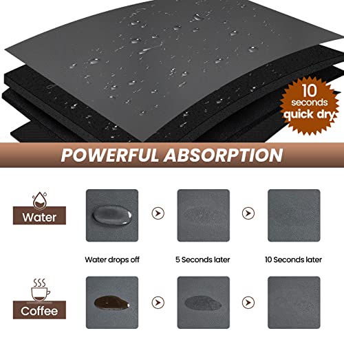 Coffee Mat, Coffee Bar Mat For Countertop(12"x19''), Anti-Slip Absorbent Dish Drying Mat For Kitchen, Suitable For Coffee Machine, Coffee Maker, Coffee Pot, Espresso Machine, Dish Rack