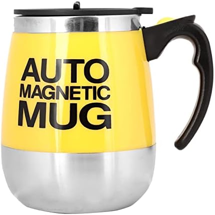 BAGEVI Electric Coffee Stirring Mug Automatic Magnetic Stirring Mug Portable Stirring Mug Suitable For Home Outdoor Travel Office(Yellow)
