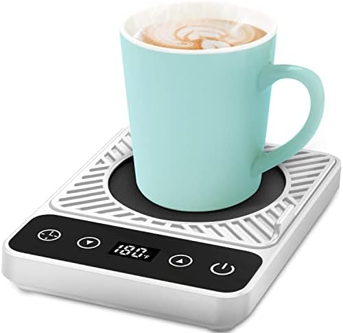 Ug Warmer Coffee Warmer With Automatic Shut Off To Keep Temperature Up To 131℉/ 55℃ With A Silicone Mug Cover Safely Use For Office/Home To Warm Coffee Tea Milk Candle Heating Wax (White)