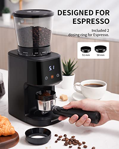 Conical Coffee Grinder Bundle Espresso Machine With Milk Frother Steam Wand