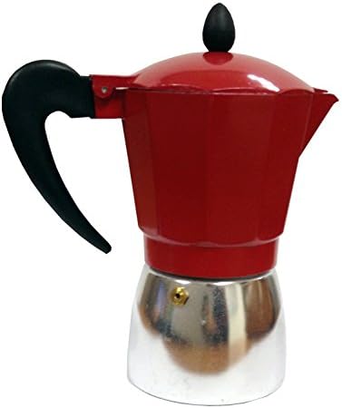 USA Red Aluminum Stovetop 6-cup Classic Italian And Cuban Espresso Maker (B120-43T)