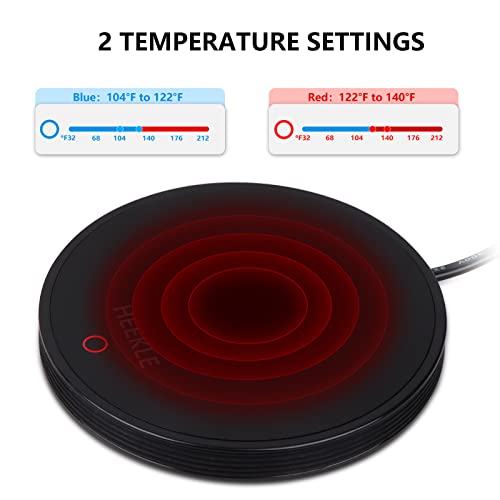 Coffee Mug Warmer For Desk, Heekle Smart Coffee Cup Warmer With Auto Shut Off, 2 Temperature Settings Electric Mug Warmer Candle Warmer, Portable Tea Warmer For Travel Office And Home Black (No Cup)