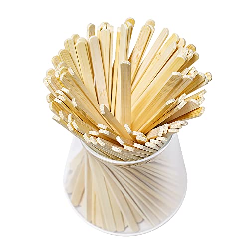 JoyRay 200 Pack5.5-Inch Bamboo Coffee Stirrers Individually Wrapped Disposable Beverage Stirrers Sticks