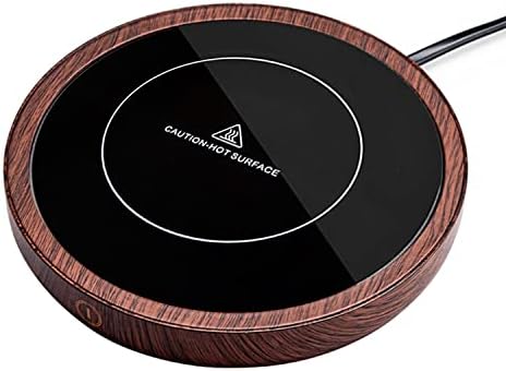 Offee Mug Warmer, COPORISO 36W Coffee Warmer For Desk Auto Shut Off, Coffee Cup Warmer With 3-Temperature Settings, Wax Melt Warmer Heating Plate (Up To 180° F), Wood Grain