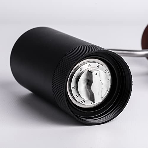 Premium Manual Coffee Grinder Stainless Steel With Aluminum Housing – Conical Hand Coffee Grinder Burr Mill With 5-Axis Grinding Burr And 12 Adjustable Settings – Smooth Grinding Action