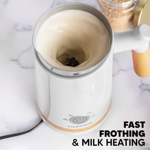 Tarument Electric Milk Frother - Automatic Milk Foamer & Heater For Coffee, Latte, Cappuccino, Other Creamy Drinks - 4 Settings For Cold Foam, Airy Milk Foam, Dense Foam & Warm Milk - Easy To Use