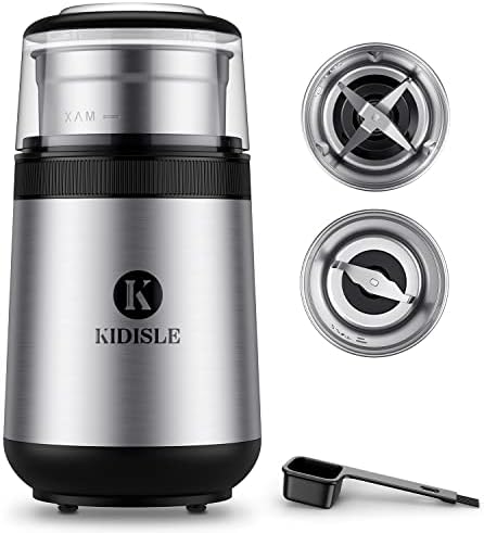 Coffee Grinder Electric, Herb Grinder, Spice Grinder, Coffee Bean Grinder, Espresso Grinder With 2 Removable Stainless Steel Bowl,Silver