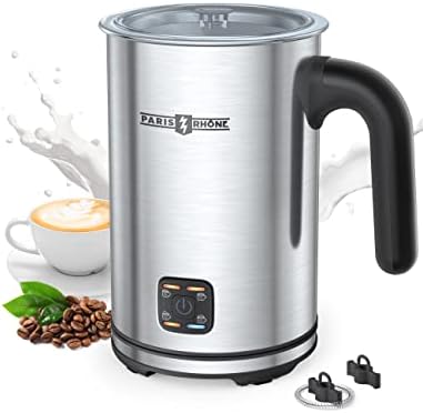 Milk Frothers, PARIS RHÔNE 4-in-1 Automatic Warm And Cold Milk Foamer, Electric Milk Frother And Steamer For Coffee, Milk Warmer, Foam Maker For Latte, Cappuccino, Macchiato