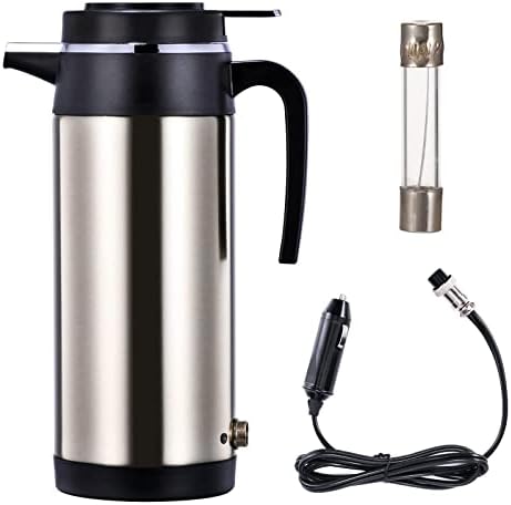 Car Kettle Boiler Sunsbell 650ml Car Heating Travel Cup Stainless Steel Mug Car Coffee Cup Warmer With DC 12V Charger For Car (Kettle Boiler)