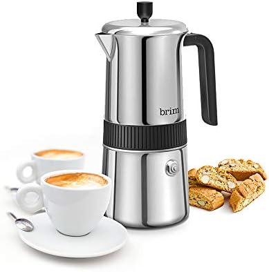 6 Cup Moka Maker With Wood Pattern Handle
