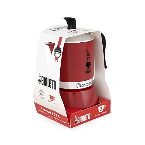 Bialetti Fiammetta, Caffettiera 3 Tazze, Alluminio, Chily Pepper