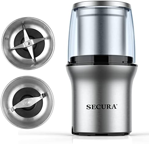 Coffee Grinder Electric, 2.5oz/75g Large Capacity Spice Grinder Electric, Coffee Bean Grinder With 1 Stainless Steel Blades Removable Bowl
