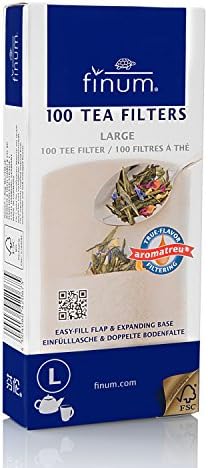 Disposable Paper Tea Filter Bags For Loose Tea, Brown, Large, 100 Count