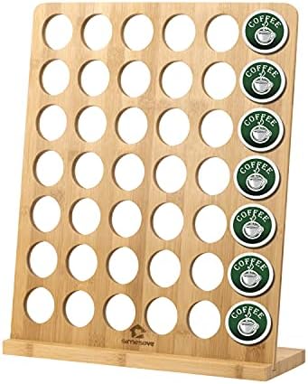 Coffee Pod Holder Bamboo,Coffee K-cups Pods Organizer,Coffee Display Rack 35 Pod Storage,Coffee Pod Storage - K Cups Organizer For Countertop Coffee Pod Holder