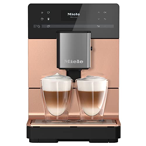 MIELE CM 5510 Silence Automatic Coffee Machine In Rose Gold Pearl Finish With 33.8 Oz MB-CM-G Glass Milk Container