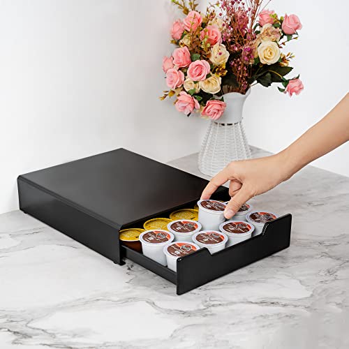 K-Cup Coffee Pods Holder, Coffee Pod Storage Drawer For Nespresso Capsules And Dolce Gusto, Organizer 20 Pod Capacity, Black
