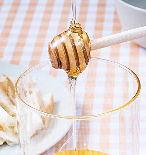 YYGMSS Wooden Honey Dipper Stick Collecting Dispensing Drizzling Jam Portable Wedding Party (8cm, 50)