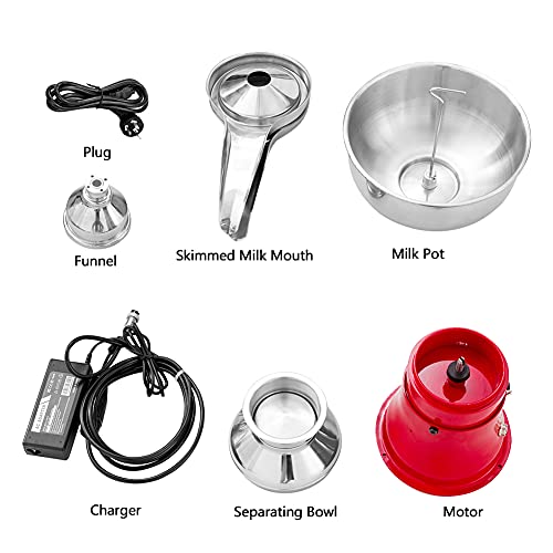 Carivia Milk Cream Centrifugal Separator,80L/H 21Gal/H Electric Fresh Milk Cream Separator Stainless Steel 110V Centrifuge Cheese Makers Separator For Goats Cows