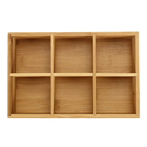 2 Pack Bamboo Tea Bag Organizer, Wood Hot Tea Bag Drawer Storage Organizer Holder With 6 Compartments, Tea Chest Box For Coffee Station, Sugar Packet, Sweeteners, Small Packets