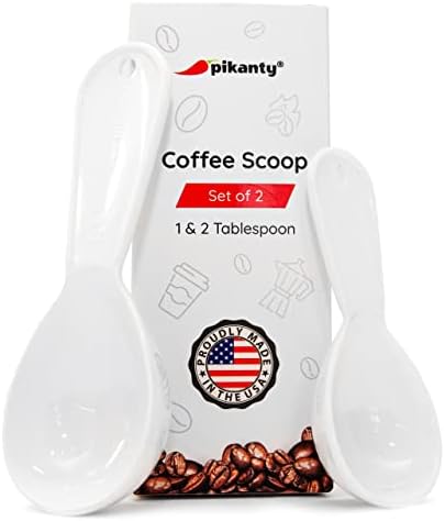 - Plastic Coffee Scoops (15ml & 30ml) Set Of 2 | Made In USA (White)