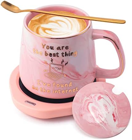 Coffee Mug Warmer & Best MOM Ever Mug Set, Electric Cup Warmer For Desk Office Home, Beverage Warmer With 2 Temperature Setting, 8-Hours Auto Shut Off, Best Mothers Day Mom Gifts From Daughter Son