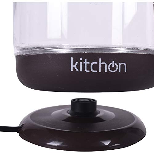 Electric Kettle(BPA-Free),1.8L Cordless Glass Boiler Hot Water & Tea Heater With LED Indicator Light,Auto Shut-Off & Boil-Dry Protection,100% Stainless Steel Inner Lid & Bottom,2 Year Warranty