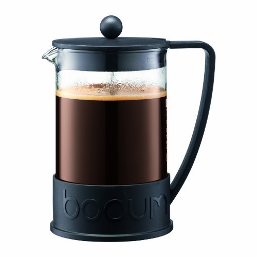 Bodum Brazil French Press Coffee Maker, 1.5 Liter, 51 Ounce, Black & BISTRO Blade Grinder, Electric Blade Coffee Grinder, Black