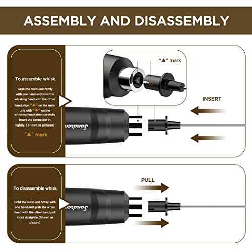 Milk Frother Handheld, Coffee Frother Handheld With 3 Heads 3 Speeds, Rechargeable Milk Frother Whisk, Handheld Frother, Drink Mixer Handheld, Electric Whisk Stirrer For Coffee, Matcha, Egg