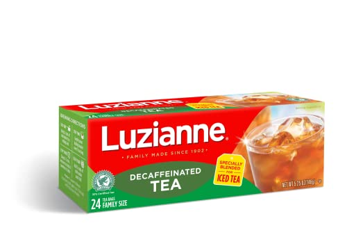Decaffeinated Iced Tea Bags, Family Size, Unsweetened, 144 Tea Bags (6 Boxes Of 24 Count Pack), Specially Blended For Iced Tea, Clear & Refreshing Home Brewed Southern Iced Tea