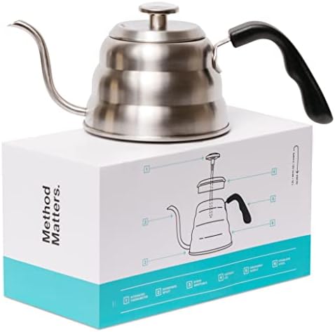 Pour Over Coffee Kettle With Thermometer - Gooseneck Kettle For Coffee And Tea, Stainless Steel Pour Over Kettle For All Stovetops (Copper Coated, 1.0 Liter, 34 Fl Oz)